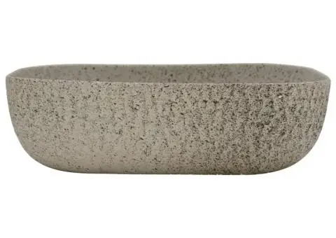 Lavoar de blat gri 48x37,5x13,5 cm, ceramică, dreptunghi - 3/5