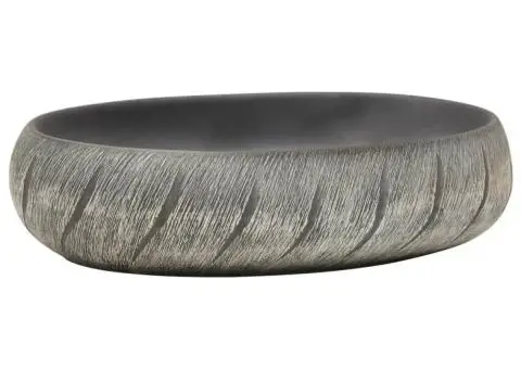 Lavoar de blat, negru și gri, 59x40x15 cm, ceramică, oval - 2/5