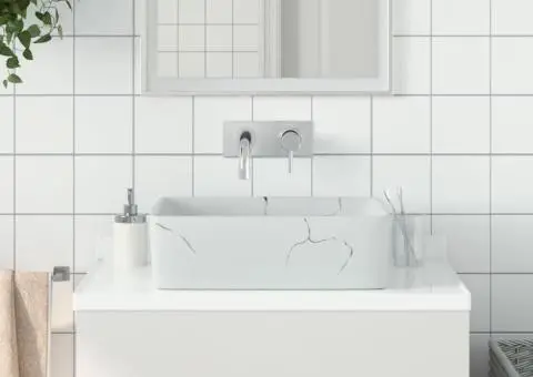 Lavoar de blat, alb, 46x35,5x13 cm, ceramică, dreptunghi - 1/5