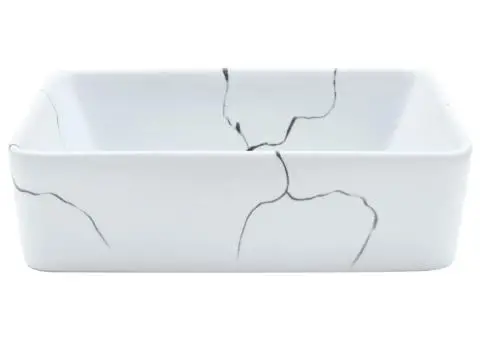 Lavoar de blat, alb, 46x35,5x13 cm, ceramică, dreptunghi - 4/5