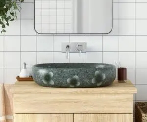 vidaXL Lavoar de blat, albastru, 59x40x14 cm, ceramică, oval