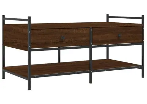 Măsuță de cafea, stejar maro, 99x50x50 cm, lemn prelucrat - 2/5