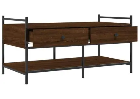 Măsuță de cafea, stejar maro, 99x50x50 cm, lemn prelucrat - 5/5