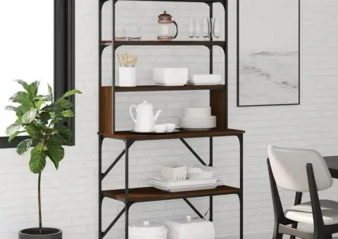 Raft brutărie cu 6 niveluri, stejar maro, 90x40x180 cm, lemn - 1/5