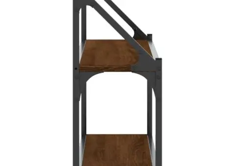 Raft cu 2 niveluri, stejar maro, 80x21x51 cm, lemn prelucrat - 5/5