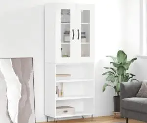 vidaXL Dulap înalt, alb, 69,5x34x180 cm, lemn compozit