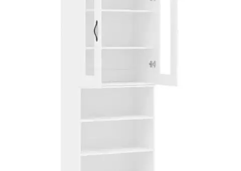 Dulap înalt, alb, 69,5x34x180 cm, lemn compozit - 4/5