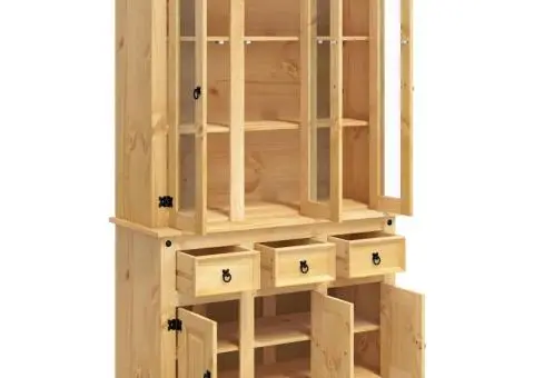 Dulap înalt Corona, maro, 112x43x196 cm, lemn masiv pin mexican - 5/5