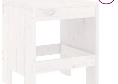 Set mobilier de grădină, 17 piese, alb, lemn masiv de pin - 3/5