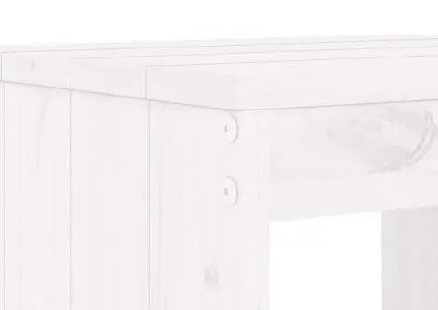 Set mobilier de grădină, 17 piese, alb, lemn masiv de pin - 5/5