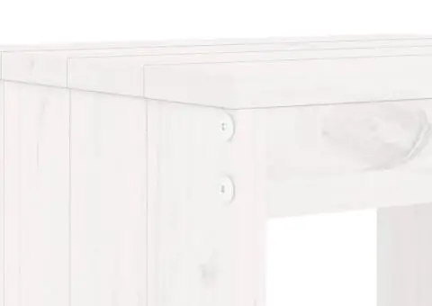 Set de bar pentru grădină, 5 piese, alb, lemn masiv de pin - 5/5