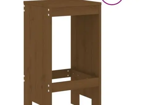 Set mobilier bar de grădină, 5 piese, maro miere lemn masiv pin - 3/5