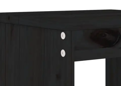 Set mobilier bar de grădină, 5 piese, negru, lemn masiv de pin - 5/5