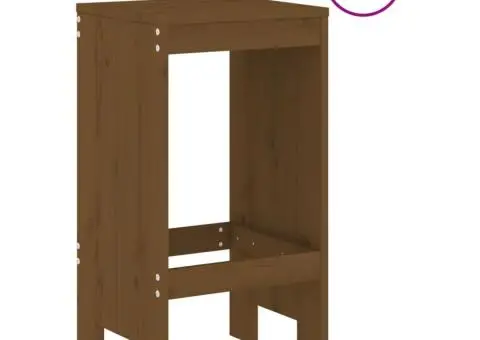 Set bar de grădină, 7 piese, maro miere, lemn masiv de pin - 3/5