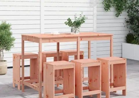 Set bar de grădină, 7 piese, lemn masiv douglas - 1/5