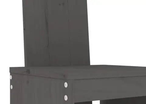 Set mobilier bar pentru grădină, 5 piese, gri, lemn masiv pin - 5/5