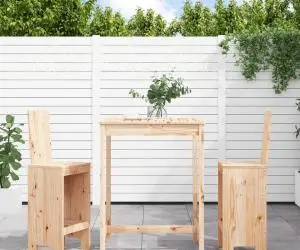 vidaXL Set mobilier de bar, 3 piese, lemn masiv de pin