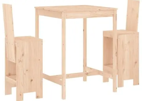 Set mobilier de bar, 3 piese, lemn masiv de pin - 2/5