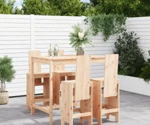 vidaXL Set mobilier de bar pentru grădină, 5 piese, lemn masiv de pin