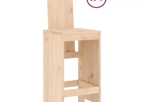 Set mobilier de bar pentru grădină, 5 piese, lemn masiv de pin - 3/5