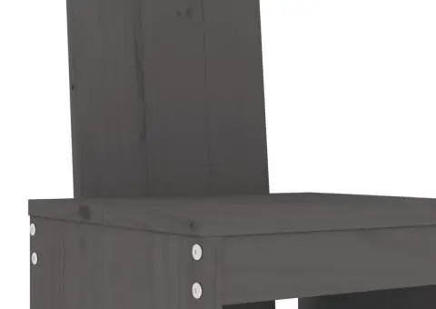 Set bar de grădină, 9 piese, gri, lemn masiv de pin - 5/5