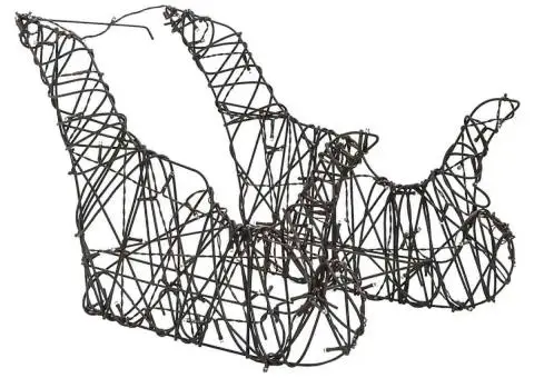 Decorațiune Crăciun ren și sanie 160 LED-uri albe calde ratan - 5/5