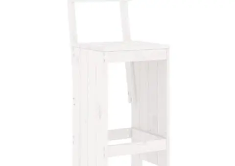 Set bar de grădină, 3 piese, alb, lemn masiv de pin - 4/5