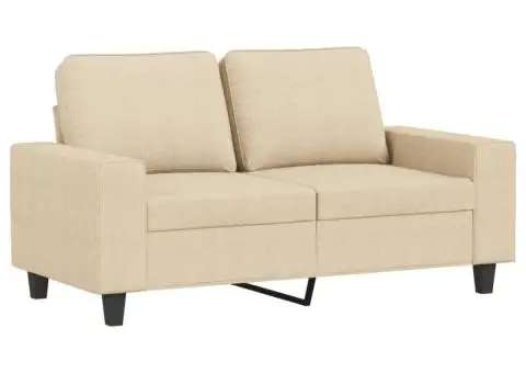 Set de canapele, 2 piese, crem, material textil - 3/3