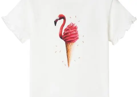 Tricou pentru copii, ecru, 92 - 1/5