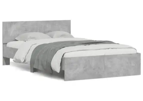 Cadru de pat cu tăblie, gri beton, 120x200 cm - 2/5