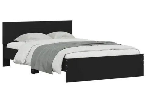 Cadru de pat cu tăblie, negru, 120x200 cm - 3/5