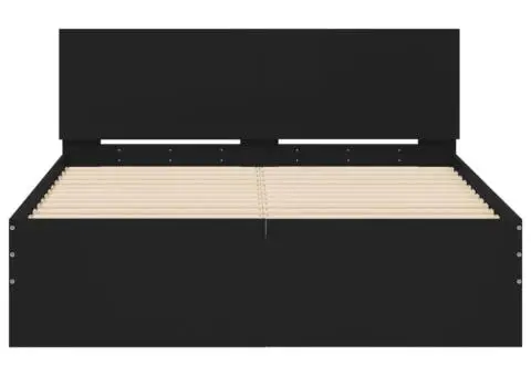 Cadru de pat cu tăblie, negru, 120x200 cm - 5/5