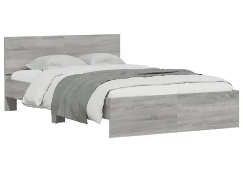 Cadru de pat cu tăblie, gri sonoma, 135x190 cm - 3/5