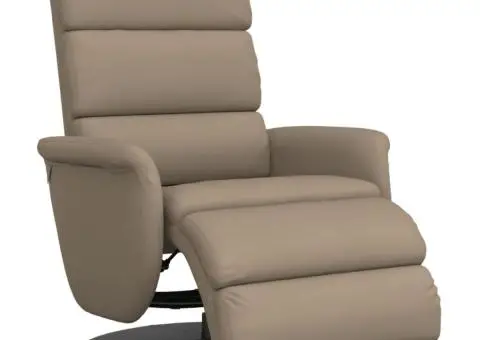 Fotoliu rabatabil cu suport picioare cappuccino piele ecologică - 2/5