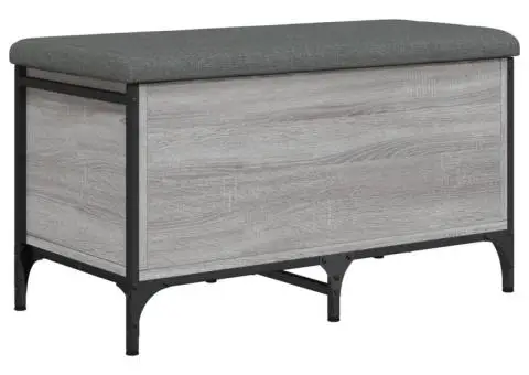 Bancă de depozitare, gri sonoma, 82x42x45 cm, lemn prelucrat - 2/5
