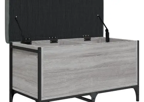 Bancă de depozitare, gri sonoma, 82x42x45 cm, lemn prelucrat - 5/5