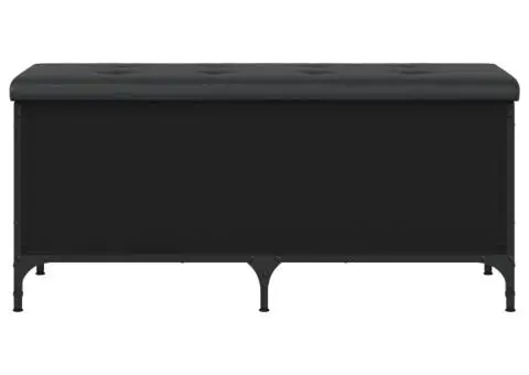 Bancă de depozitare, negru, 102x42x45 cm, lemn prelucrat - 4/5