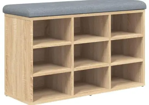 Bancă pentru pantofi stejar sonoma 82x32x50 cm lemn prelucrat - 2/5