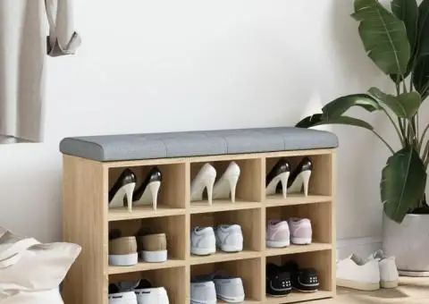 Bancă pentru pantofi stejar sonoma 82x32x50 cm lemn prelucrat - 3/5