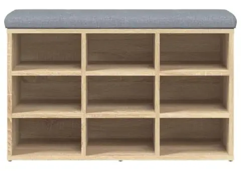 Bancă pentru pantofi stejar sonoma 82x32x50 cm lemn prelucrat - 5/5