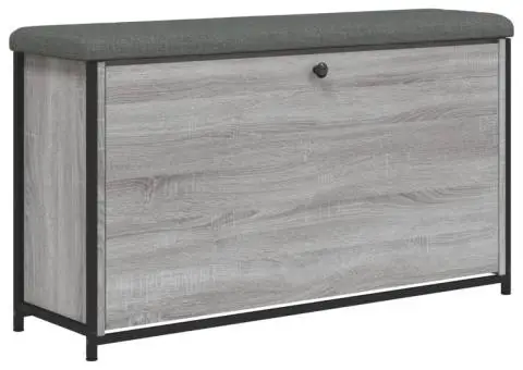 Bancă de pantofi cu sertar rabatabil, gri sonoma, 102x32x56 cm - 2/5