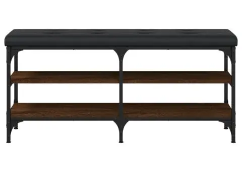 Bancă de pantofi, stejar maro, 102x32x47 cm, lemn prelucrat - 5/5