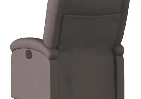 Fotoliu rabatabil, maro închis, piele naturală - 4/5