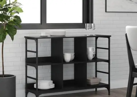 Servantă, negru, 102x32x73,5 cm, lemn prelucrat - 1/5