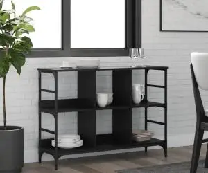 vidaXL Servantă, negru, 102x32x73,5 cm, lemn prelucrat